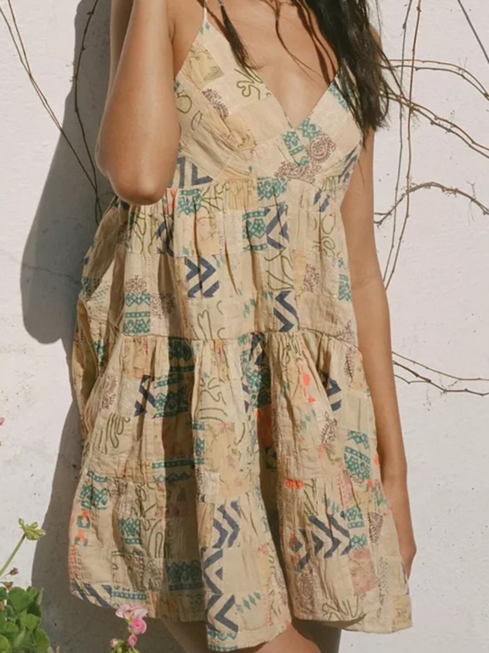 XS Urban Outfitters Fieldstone Patchwork Mini Dress